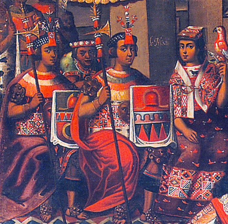 detail of the marriage of captain martin de loyola with beatriz nusta cuzco school, Marcos Zapatra